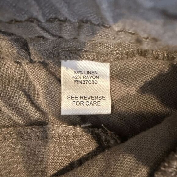 NWT EST. 1946 Linen Blend Shorts Light Brown Elastic Waist Pockets Size Medium - Picture 6 of 10